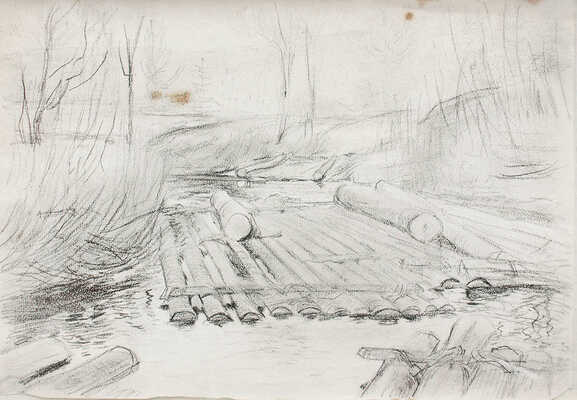 Кустодиев Борис Михайлович. Сплав леса